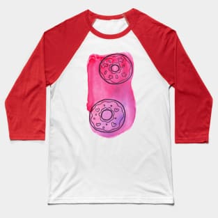 Pink Watercolor Doughnuts Baseball T-Shirt